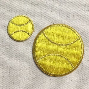 Tennisball - Gelb und Gold - 2 Größen - Applikation zum Aufbügeln - Aufnäher