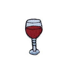 Mini/Small - Red Wine - Drink Glass - Iron on Applique/Embroidered Patch WA63