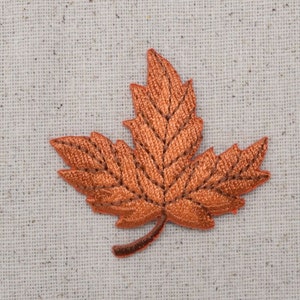 Tree Leaf - Fall - Leaves - Burnt Orange - Embroidered Patch - Iron on Applique - 695564A