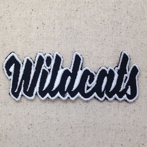 Wildcats Color Choice Mascot Team Name Words Iron on Applique Embroidered Patch image 1