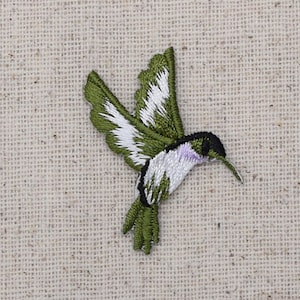 Hummingbird - Small - Lavender Throat - Facing Right - Iron on Applique - Embroidered Patch - 693983-ER