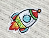 Rocketship Space Rocket Iron on Applique Embroidered - Etsy