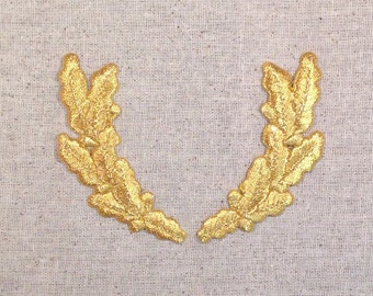 SCRAMBLED EGGS RAYON PAIR IRON ON APPLIQUE 1 5//8 X 3 3//4 inch