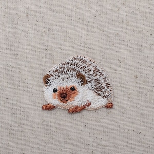 Natural Hedgehog Embroidered Iron on Patch image 2