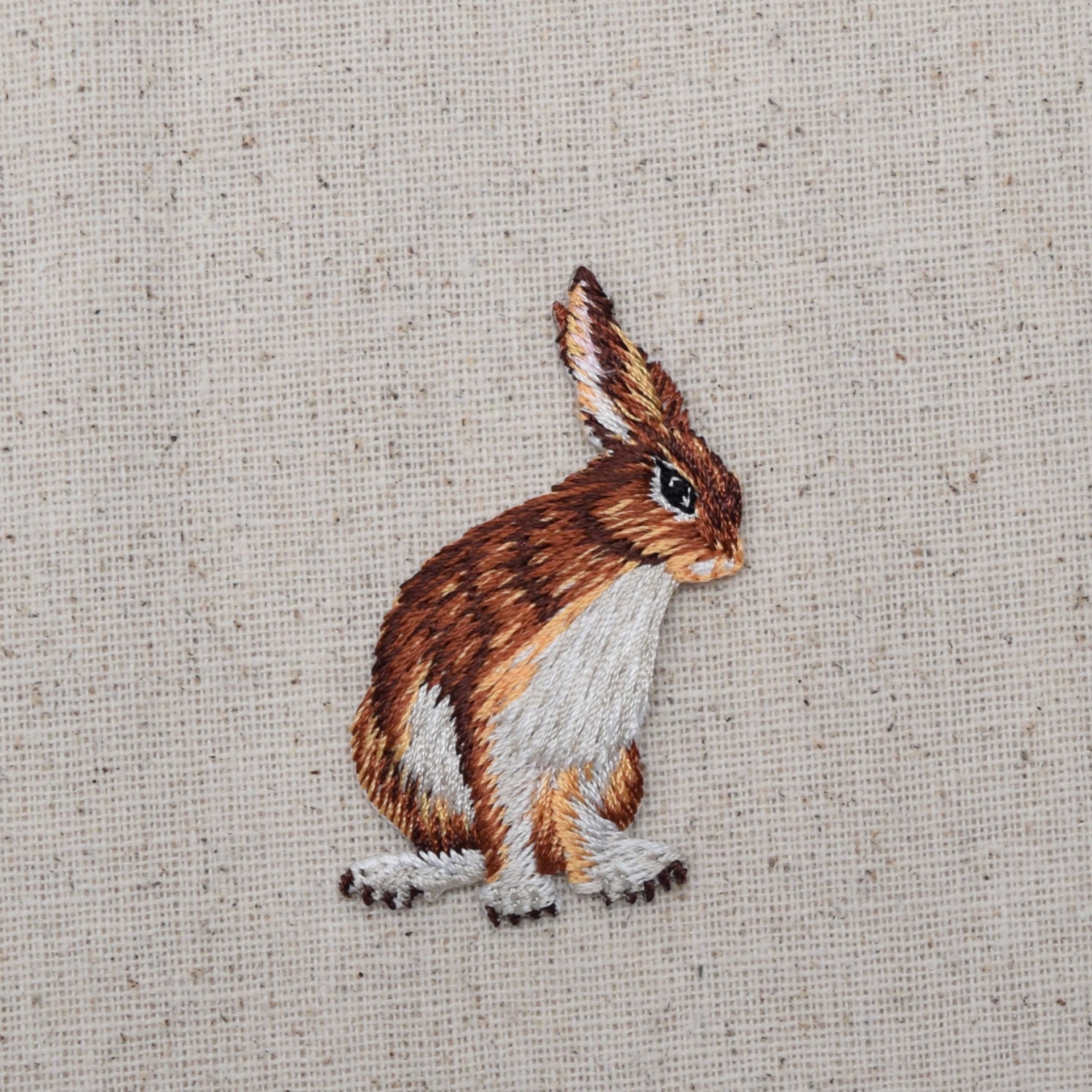 Natural Bunny Jack Rabbit - Hare - Iron on Applique - Embroidered Patch - 28413-A