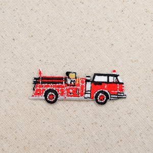 Fire Engine - Truck - Iron on Applique - Embroidered Patch - 693493-A