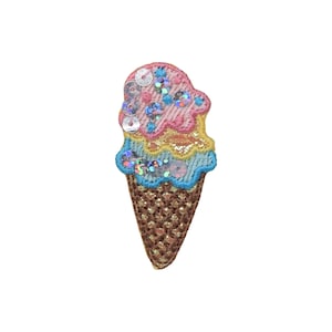 Eistüte, Dessert Eis, Eis, Pailletten, Aufbügler