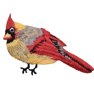 Female Cardinal - Bird - Embroidered Iron on Patch