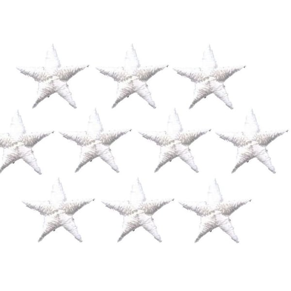 White Stars - 5/8" - Pack of 10 Pieces - Iron on Applique -150031-01