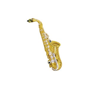 Saxophone - Musical Instrument - Iron on Applique - Embroidered Patch - 697341-A