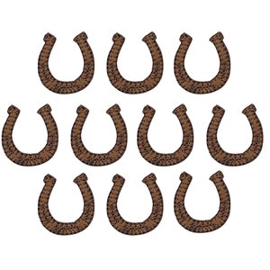 1&quot; Small Brown Horseshoe, Embroidered, Iron on Patch