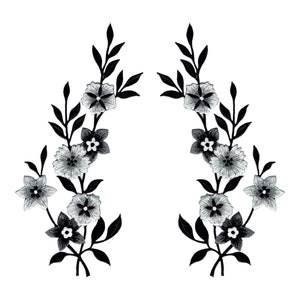 Tebru Embroidery Patches, 20 Daisy Flower Embroidered Iron Patches on Patches for Clothing Jackets, and Clothing Backpacks, Size: Black and White