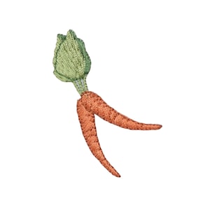 Bunch - Two Carrots - Vegetables - Food - Iron on Applique - Embroidered Patch - 150353