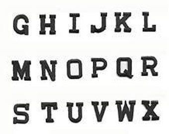 Black Block Letter Iron-On Applique - 1 Inch