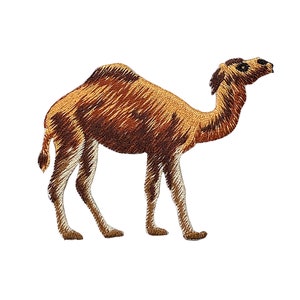 Toppa ricamata e termoadesiva con animali realistici, a forma di cammello con gobba singola