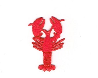 Small Red Lobster - Crawfish - Iron on Applique - Embroidered Patch - 696126A