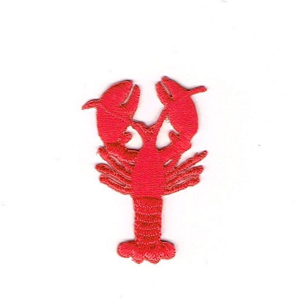 Small Red Lobster - Crawfish - Iron on Applique - Embroidered Patch - 696126A