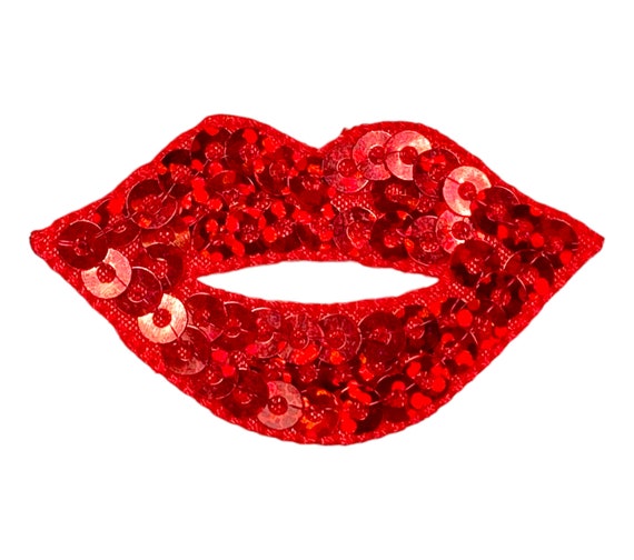 Parche De Lentejuelas Con Diseño De Caleidoscopio De Labios Y Piernas Rojos - Decoración Brillante, Marca Mhy Line