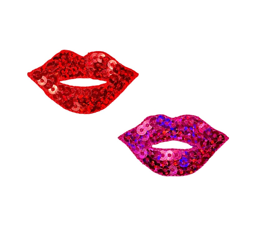 Lip Patch Kiss Iron Naai Op Geborduurde Applique Hot Pink kopen