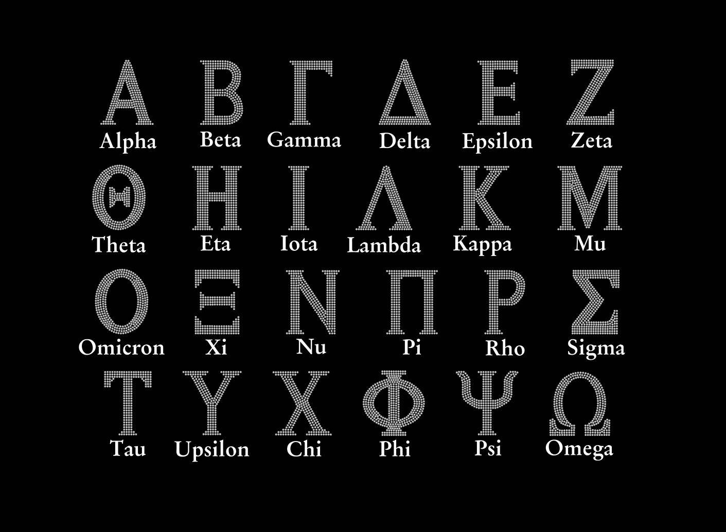 4 Griekse Alfabetletters IJzer op | Etsy