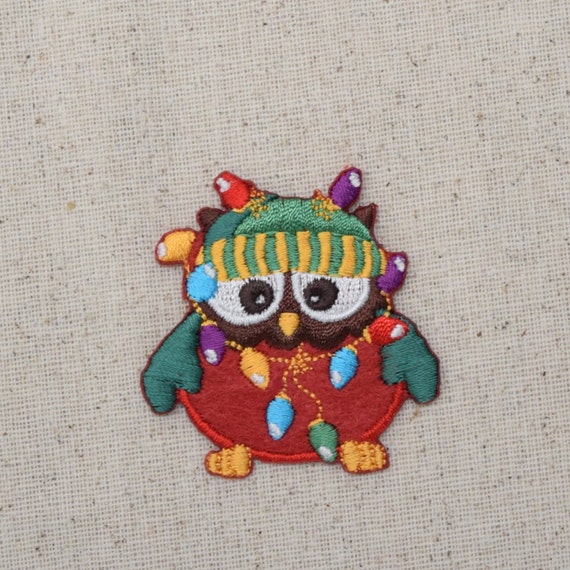 Iron on Applique//Embroidered Patch Lights in Antlers Christmas Moose Face//Head