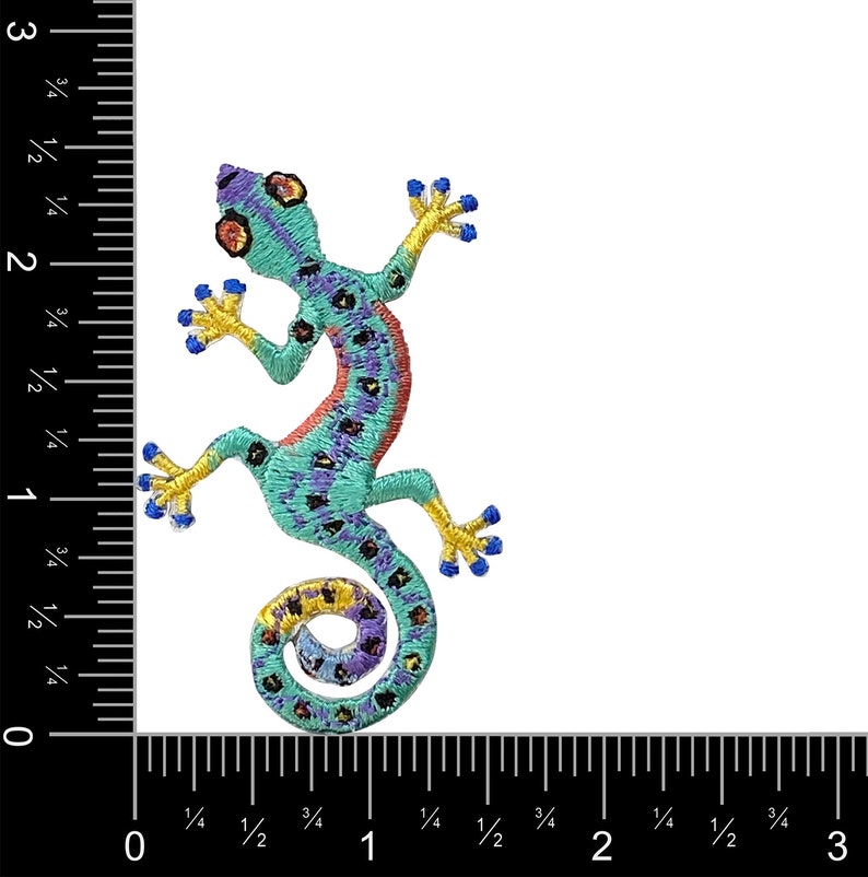 Gecko Multicolor Lizard Iron on Applique Embroidered Patch 692676 image 2