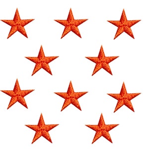 Orange Sterne - 1,5 cm - 10 Stück - Patch zum Aufbügeln - 150031-09