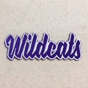 Wildcats Color Choice Mascot Team Name Words Iron on Applique Embroidered Patch image 4