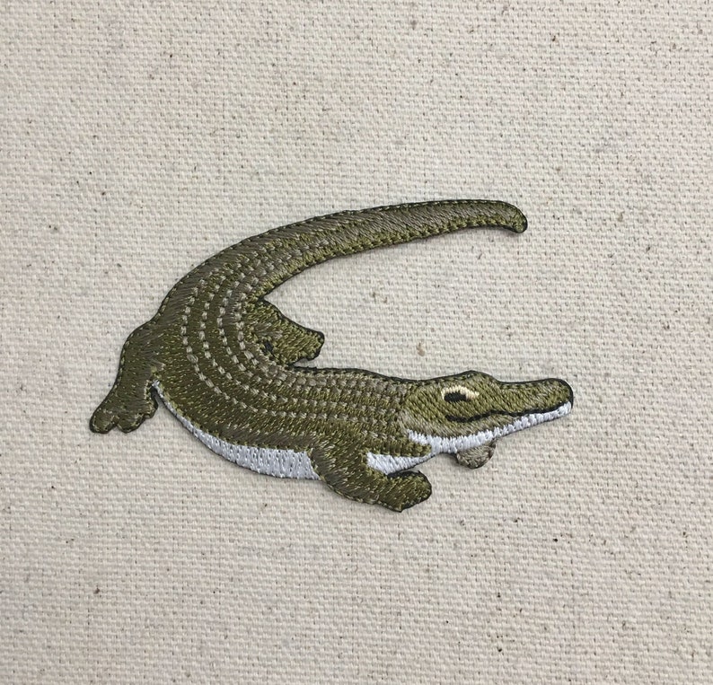 Natural Crocodile Green/white Iron on Applique - Etsy