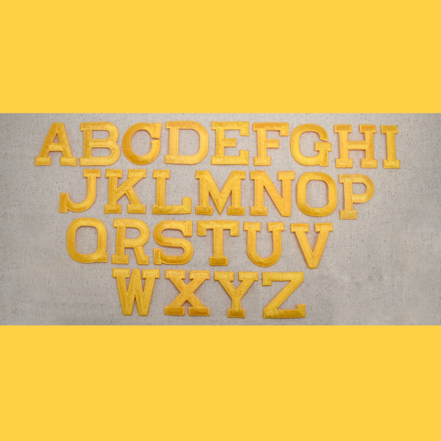 White/Gold Iron-On Letters – Bellevue Bronze