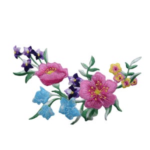 Floral Arrangement - Bunch of Flowers - Iron on Applique - Embroidered Patch - 611519-C
