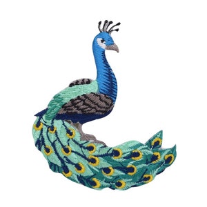 Peacock - Facing Right - Bird - Iron on Applique - Embroidered Patch - 696997-AR