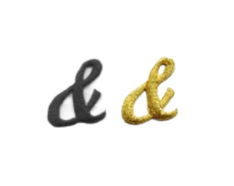 Ampersand - And Sign - BLACK or GOLD Color Choice - Iron on Applique - Embroidered Patch - 695782