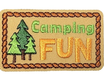 Camping Fun - Badge - Forest/Nature/Wilderness - Embroidered Iron on Patch
