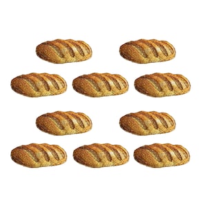 Loaf of Bread, Baguette, French Bread, Food, Embroidered, Iron on Patch Bread, 10 Pieces