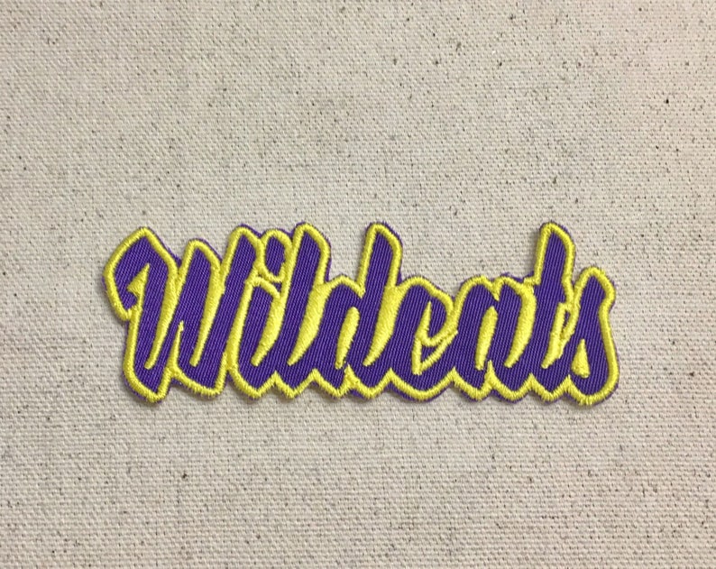 Wildcats Color Choice Mascot Team Name Words Iron on Applique Embroidered Patch image 2