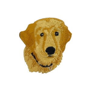 Golden Retriever Face, Head, Puppy, Realistic Dog, Embroidered, Iron on Patch