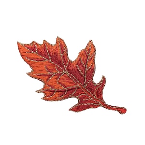 Tree Leaf - Fall - Oak Leaves - Rust Orange/Gold - Embroidered Patch - Iron on Applique - 1123948-C