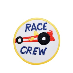 3&quot; Race Crew, Racing, Race Car, Embroidered, Iron on Patch
