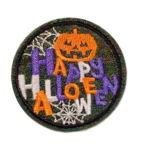 Jack o&#39; lantern, Happy Halloween, Embroidered, Iron on Patch
