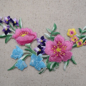 Floral Arrangement - Bunch of Flowers - Iron on Applique - Embroidered Patch - 611519-C