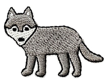 Mini Gray Wolf/Coyote Embroidered Iron on Patch