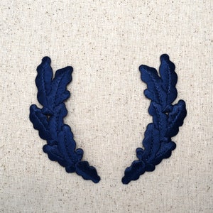 Navy Blue - Pair - Scrambled Eggs - Military Uniform - Iron on Applique - Embroidered Patch - 693230C