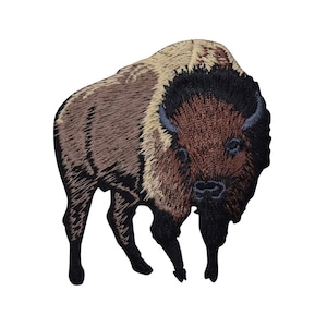 Brown Buffalo - American Bison - Iron on Applique - Embroidered Patch - 695394-A
