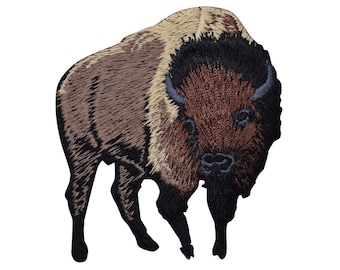Braun Büffel Büffel Patch Amerikanischer Bison Aufbügler - 695394-A