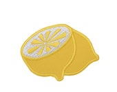 Yellow Half Lemon - Fruit - Iron on Applique - Embroidered