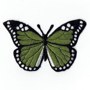Appliques thermocollantes - Papillon - vert/noir - écusson brodé - 633351-I