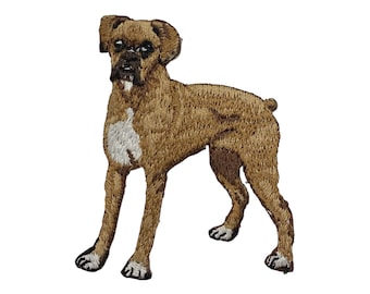 Boxer, chiot, chien, broderie, écusson thermocollant