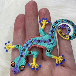 Gecko Multicolor Lizard Iron on Applique Embroidered Patch 692676 image 9