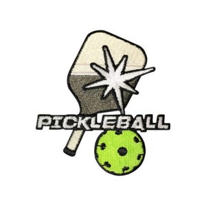 Pickleball, Embroidered, Iron on Patch, Sports, Trucker Hat, Competitive Fun